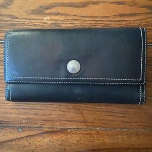 Coach Black and Pink soft Leather Checkbook Wallet with snap closure